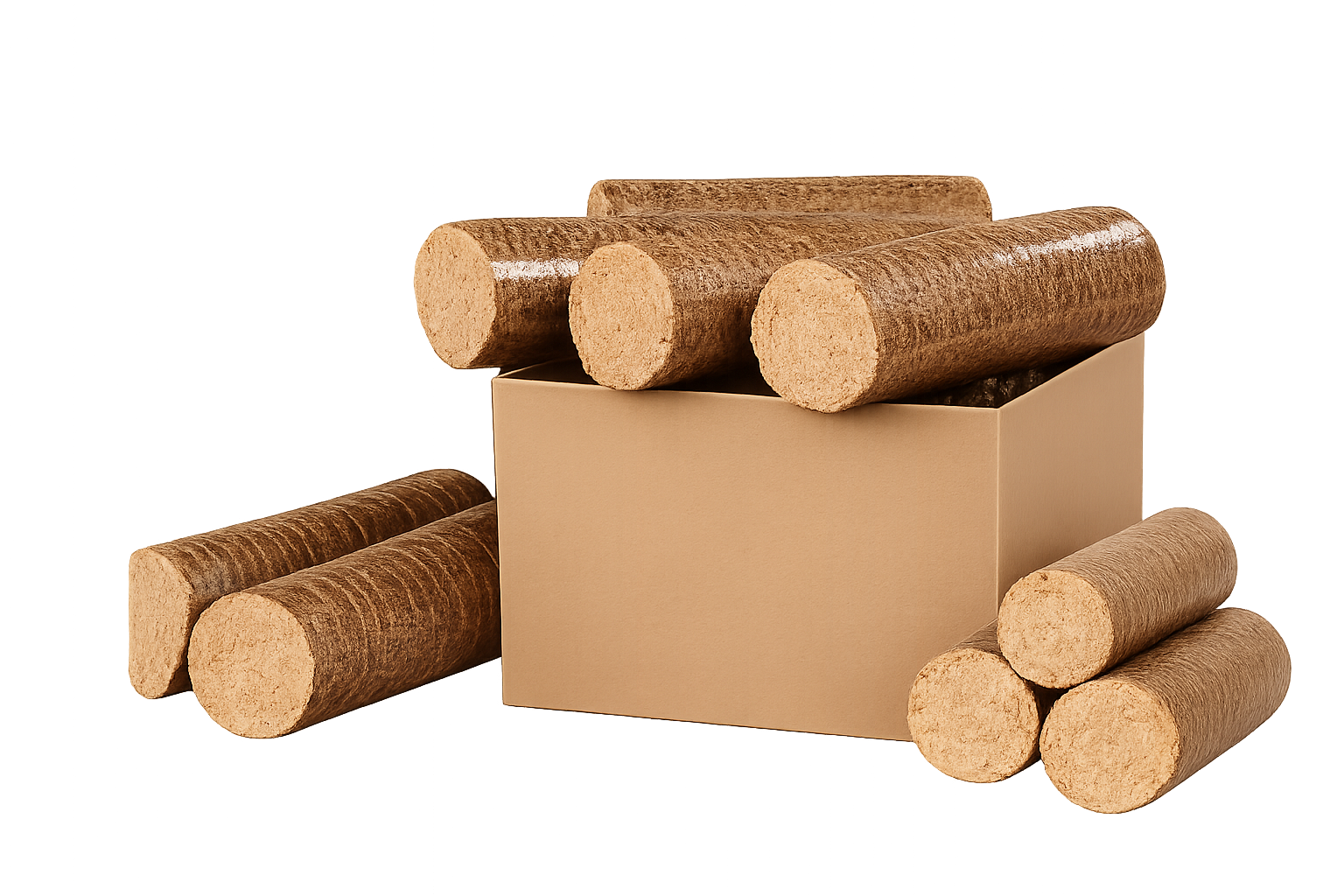 hardbriks® Hartholzbriketts Eiche im Karton 7,5 Ø cm 760kg